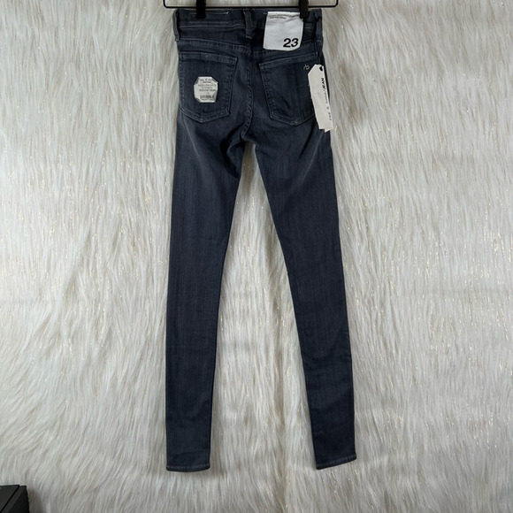 NEW Rag & Bone Womens High Rise Skinny Jeans Gray Everett Stretch Pockets 23 - Picture 4 of 10